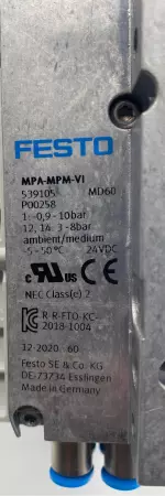 Festo VMPA-KMS2-24-10-PUR Solenoid Valve Block Assembly 