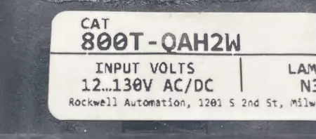 Allen-Bradley 800T-QAH2W SER.U White Pushbutton W/Led Module 