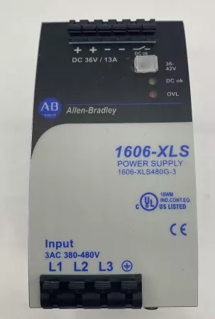 Allen-Bradley 1606-XLS480G-3 SER.A Power Supply 36VDC Out, 13.3Amp, 480W 