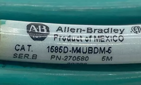 Allen-Bradley 1585D-M4UBDM-6 SER.B Ethernet Media M12 Patchcord, 5M 