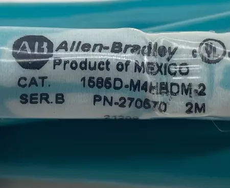 Allen-Bradley 1585D-M4HBDM-2 SER.B Ethernet Media M12 Patchcord, 2M 