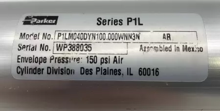 Parker P1LM040DYN100.000WNN3N Pneumatic Cylinder 150 Psi 