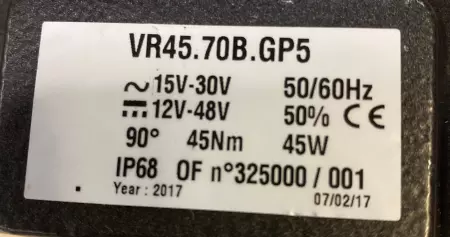 Jacob 3864600/60 Throttle Valve 175mm W/VR45.70B.GP5 Actuator 