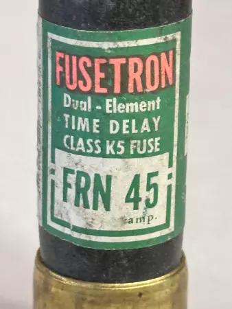 Bussmann FRN 45 Fusetron Time Delay Fuse, Class K5 250VAC 45Amp 