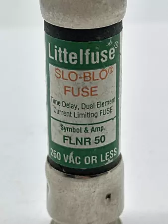 Littelfuse FLNR 50 Slo-Blo Time Delay Fuse, 250V 50Amp, Class RK5 