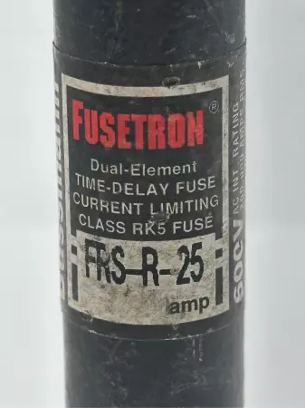 Bussmann FRS-R-25 Fusetron Time Delay Fuse, Class RK5, 600VAC 300VDC 25Amp 