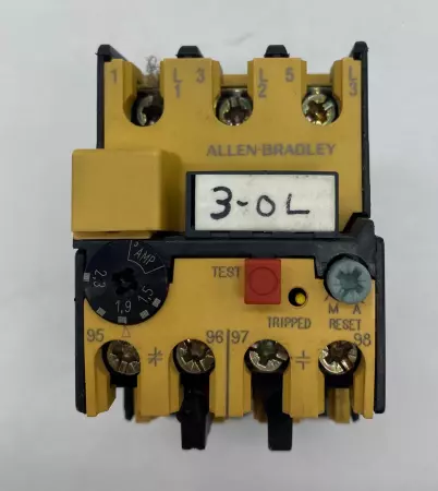 Allen-Bradley 193-BSB 22 SER.B Overload Relay, 600V 25A, 1.5-2.3Amp Range 