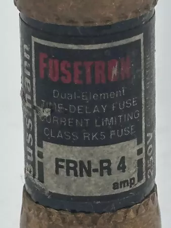 Bussmann FRN-R 4 Fusetron Time Delay Fuse, Class RK5, 600V 4Amp 