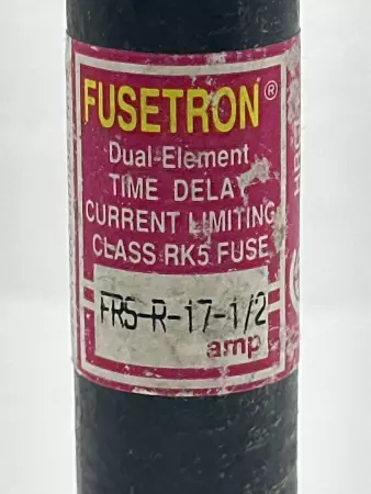 Bussmann FRS-R-17-1/2 FusetronTime Delay Fuse, 17.5Amp 600VAC 300VDC, Class RK5 