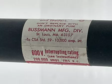 Bussmann FRS 6/10 Fusetron Time Delay Fuse, Class K5, 600V 6/10Amp 