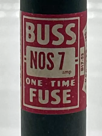 Bussmann NOS-7 Fusetron Time Delay Fuse, 600V 7Amp 
