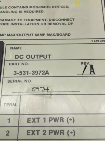 Cincinnati Milacron 3-531-3972A REV.A DC Output Module 48VDC 1.5Amp 