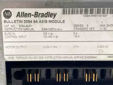 Allen-Bradley 2094-AM01 SER.A Kinetix 6000 Axis Module Servo Drive 1.9kW 
