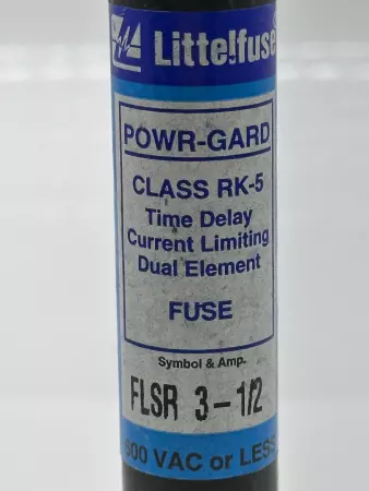 Littelfuse FLSR 3-1/2 Powr-Gard Time Delay Fuse, 600VAC 3.5Amp, Class RK5 