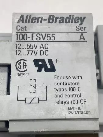 Allen-Bradley 100-C23Z*10 SER.C Contactor 600VAC 30Amp W/100-F Aux. Contact 