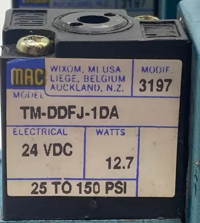 MAC 82A-AB-000-TM-DDFJ-1DA Double Solenoid Valve Assy W/Manifold Block 