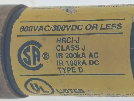 Bussmann LPJ-3SP Low-Peak Time Delay Fuse, 600VAC 300VDC 3Amp, Class J 