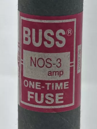 Bussmann NOS-3 One-Time Fuse, Class H, 600VAC 3Amp 