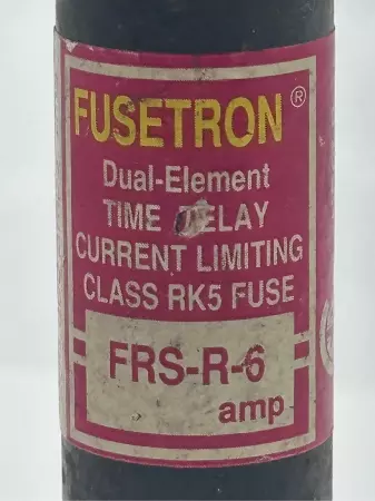 Bussmann FRS-R-6 Fusetron Time Delay Fuse, Class RK5, 600V 6Amp 