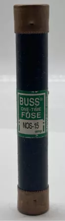 Bussmann NOS-15 One-Time Fuse, 600V 15Amp, Class K5 