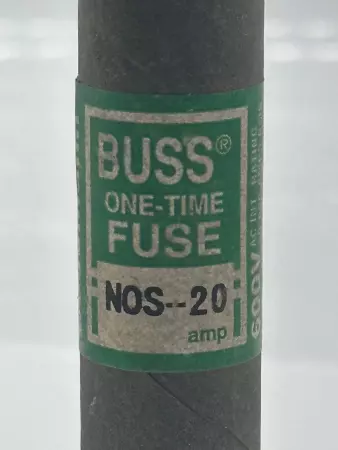 Bussmann NOS-20 One-Time Fuse, 600V 20Amp, Class K5 