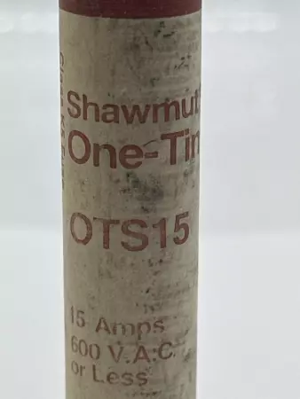 Gould Shawmut OTS15 One-Time Fuse, 600VAC 15Amp, Class K5 