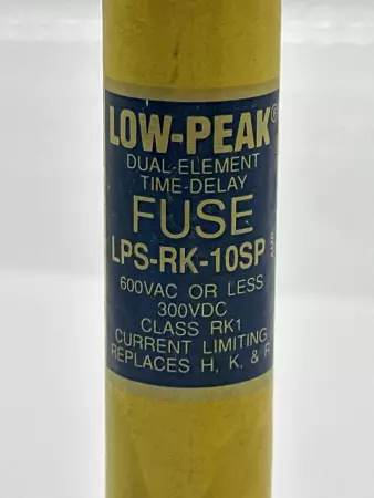 Bussmann LPS-RK-10SP Low-Peak Time Delay Fuse, 600VAC 300VDC 10Amp, Class RK1 