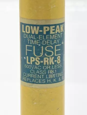 Bussmann LPS-RK-8 Low-Peak Time Delay Fuse, 600VAC 8Amp, Class RK1 