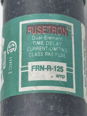 Bussmann FRN-R-125 Fusetron Time Delay Fuse, Class RK5, 250V 125Amp 