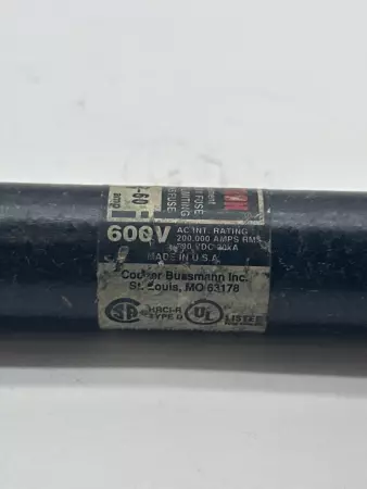 Bussmann FRS-R-60 Fusetron Time Delay Fuse, Class RK5, 600VAC 300VDC 60Amp 