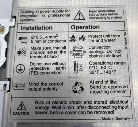 Sola SDN 5-24-100 Power Supply, Single Phase, 120 WATTS 