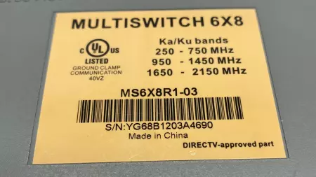 DirecTV MS6X8R1-03 6x8 Multiswitch DTV Slimline Satellite Switch 