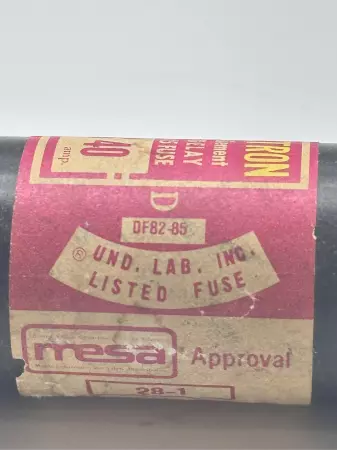 Bussmann FRS 40 Fusetron Time Delay Fuse, Class K5, 600VAC 40Amp 