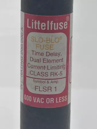 Littelfuse FLSR 1 Slo-Blo Time Delay Fuse, 600VAC 1Amp, Class RK5 