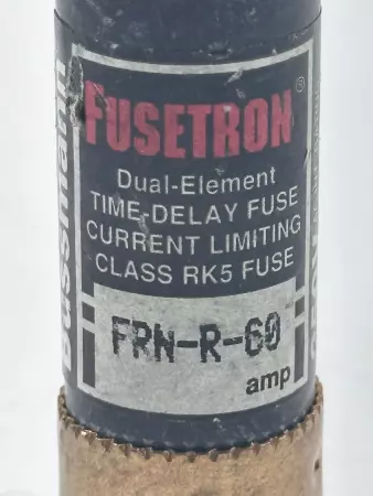 Bussmann FRN-R-60 Fusetron Time Delay Fuse, Class RK5, 250VAC 125VDC 60Amp 