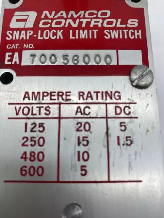 Namco Controls EA70056000 Snap-Lock Limit Switch 