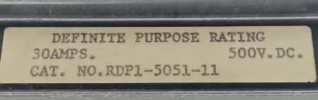 Ward Leonard RDP1-5051-11 Contactor 500VDC 30Amps 