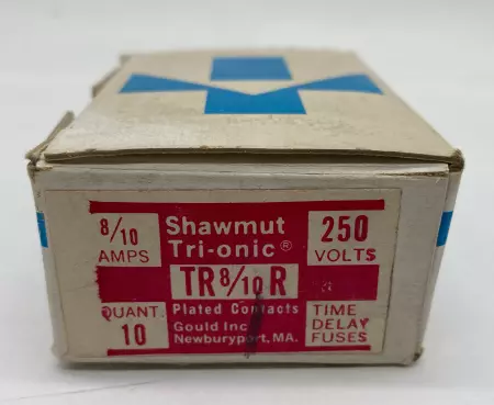 Gould Shawmut TR8/10R Tri-Onic Time Delay Fuse, Class RK5, 250V 0.8Amp Lot of 10