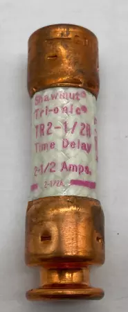 Gould Shawmut TR2 1/2R Tri-Onic Time Delay Fuses, Class RK5 250V 2.5Amp Lot of 9