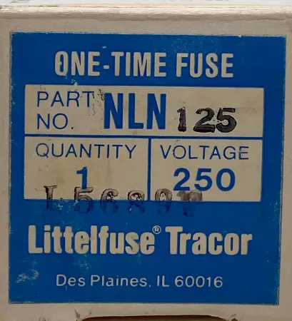 Littelfuse NLN125 One-Time Fuse, 250VAC 250Amp, Class H 