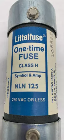 Littelfuse NLN125 One-Time Fuse, 250VAC 250Amp, Class H 
