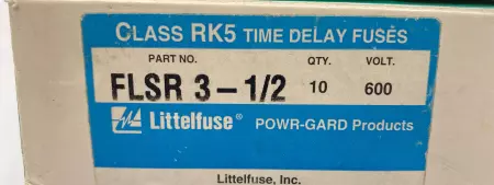 Littelfuse FLSR3-1/2 Powr-Gard Fuse, 600VAC 3.5Amp, Class RK5 Lot of 10