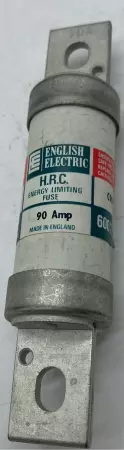 English Electric HRC C90J Energy Limiting Fuse, 600VAC 90Amp 