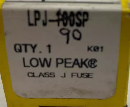 Bussmann LPJ-90SP Low-Peak Time Delay Fuse, 600VAC 300VDC 90Amp, Class J 
