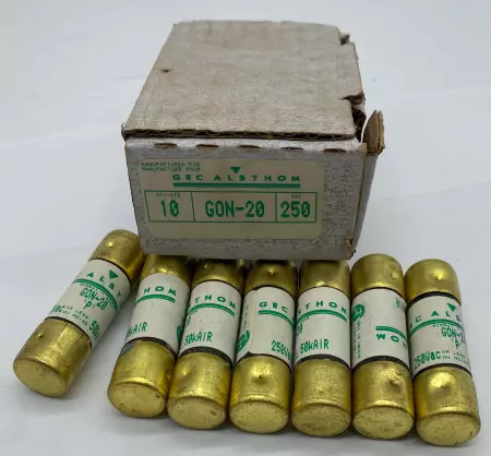 GEC Alsthom GON-20 Time Delay Fuses, 250VAC 20Amp,Type P Lot of 7