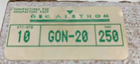 GEC Alsthom GON-20 Time Delay Fuses, 250VAC 20Amp,Type P Lot of 7