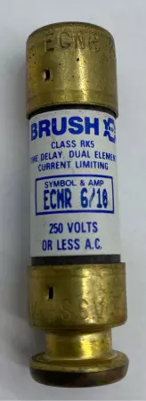 Brush ECNR6/10 Time Delay Fuses, 250VAC 0.6Amp, Class RK5 Lot of 10