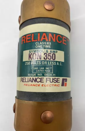 Reliance KON 350 One-Time Fuse, 250VAC 350Amp, Class K5 