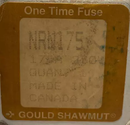 Gould Shawmut NRN175 One-Time Fuse, 250VAC 175Amp 