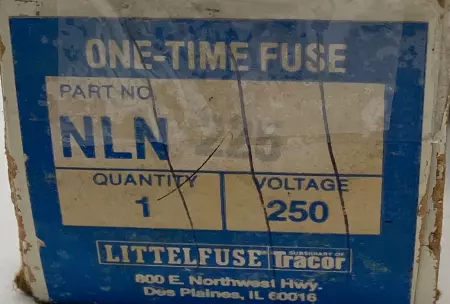 Littelfuse NLN225 One-Time Fuse, 250VAC 225Amp, Class H 